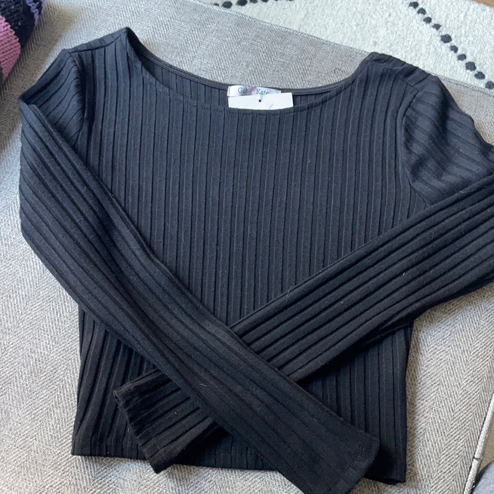 NWT Gab & Kate Black Long Sleeve Kate Top
